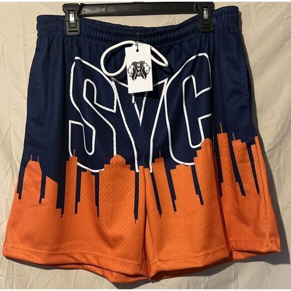 Savage Yet civilized Men's XL Basketball‎ Shorts With City Skyline New With Tags